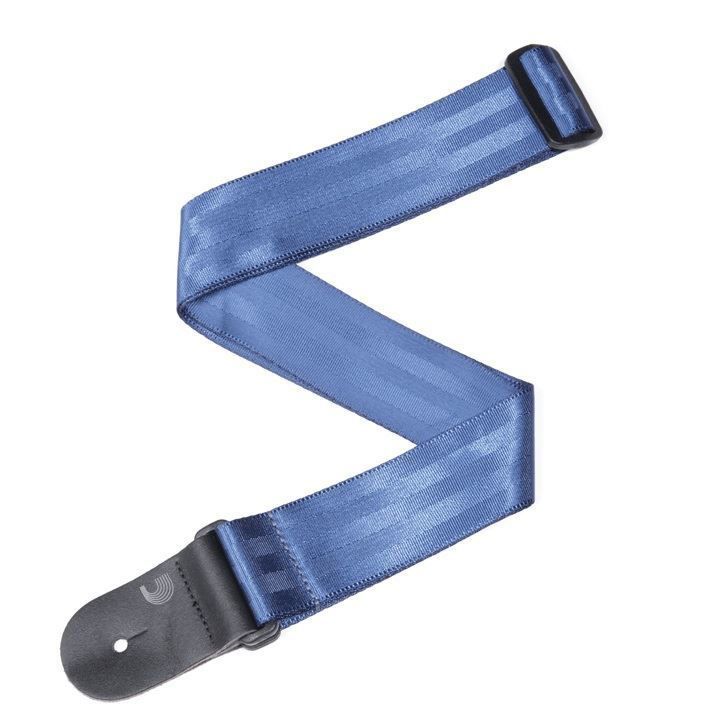 Blue Planet Waves 50mm Seatbelt guitar strap from D'Addario, showing the durable nylon strap with leather ends.