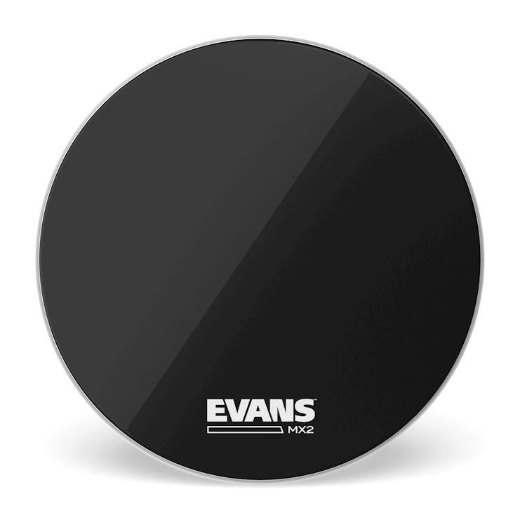 Evans MX2 Black Marching Bass Drum Head, 18 Inch