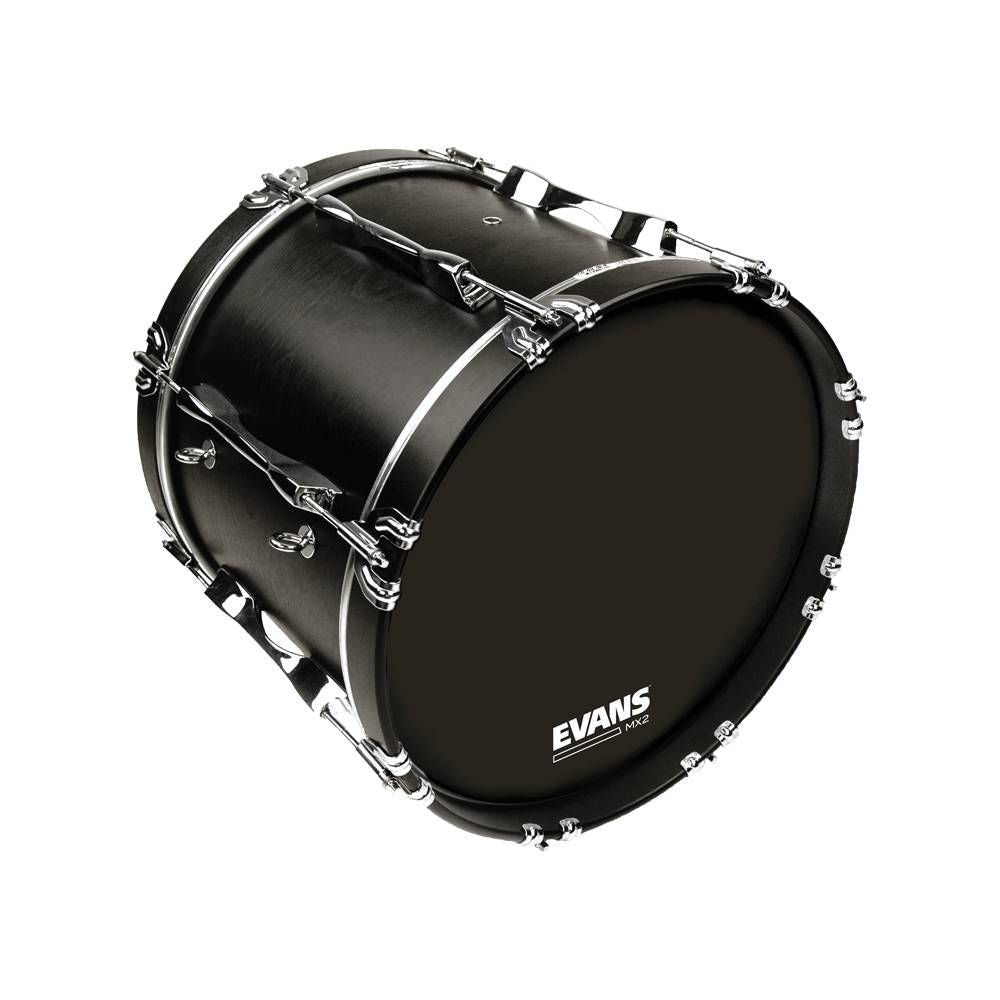 Evans MX2 Black Marching Bass Drum Head, 30 Inch