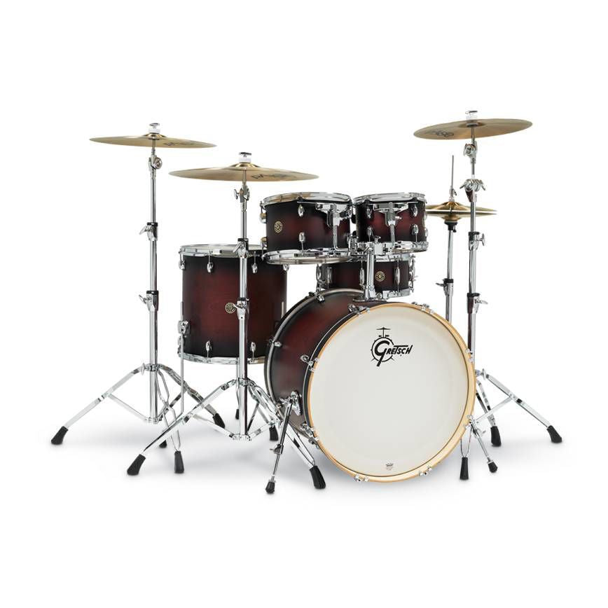 Gretsch Catalina Maple CM5 5 Piece 22 Inch Shell Pack Drum Kit in Satin Dark Cherry Burst