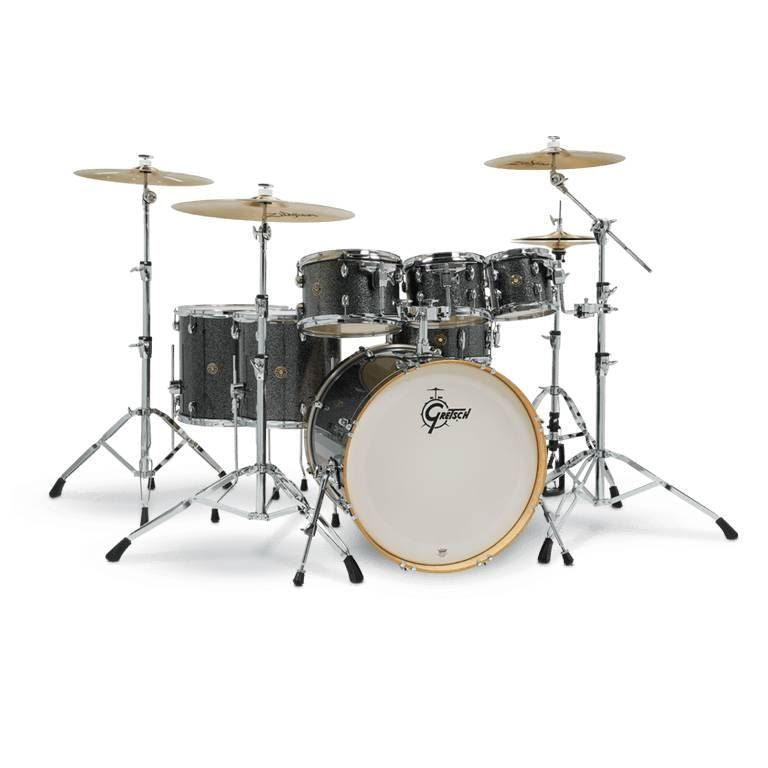 Gretsch Catalina Maple CM7 7-Piece Drum Kit with 22in Bass Drum in Black Stardust