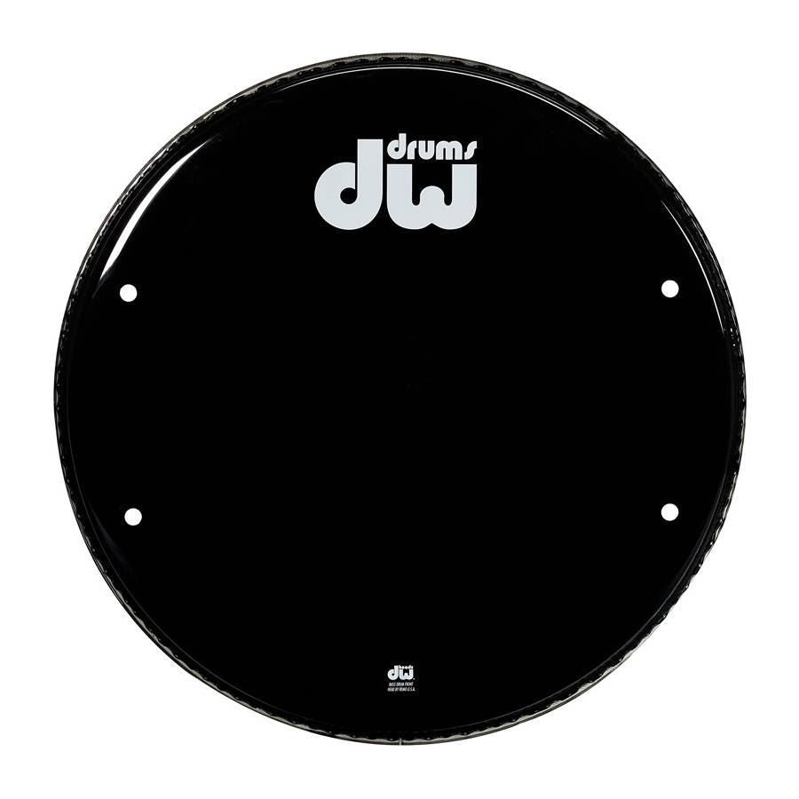 DW DRDHGB22K HD Vented Black Logo 22inch Drum Head