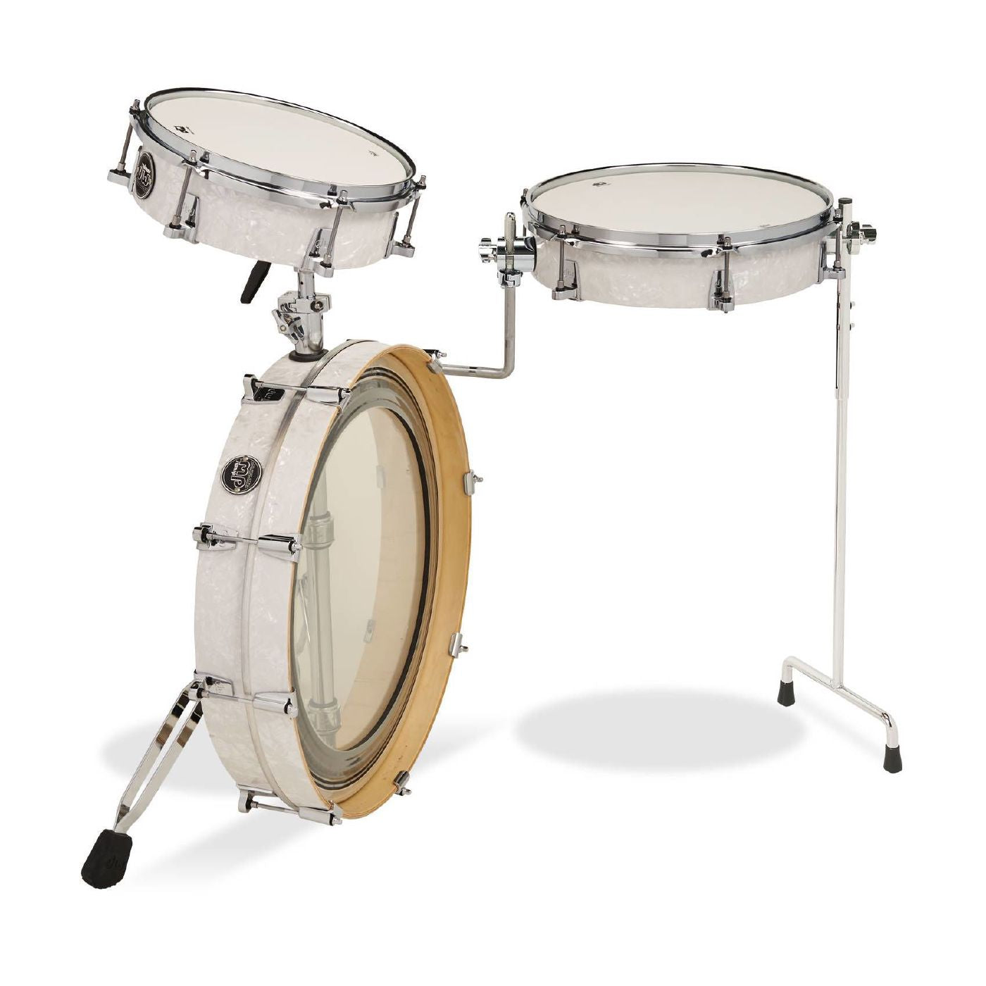 DW Performance Low-Pro 3-Piece Shell Pack Drum Kit in White Marine