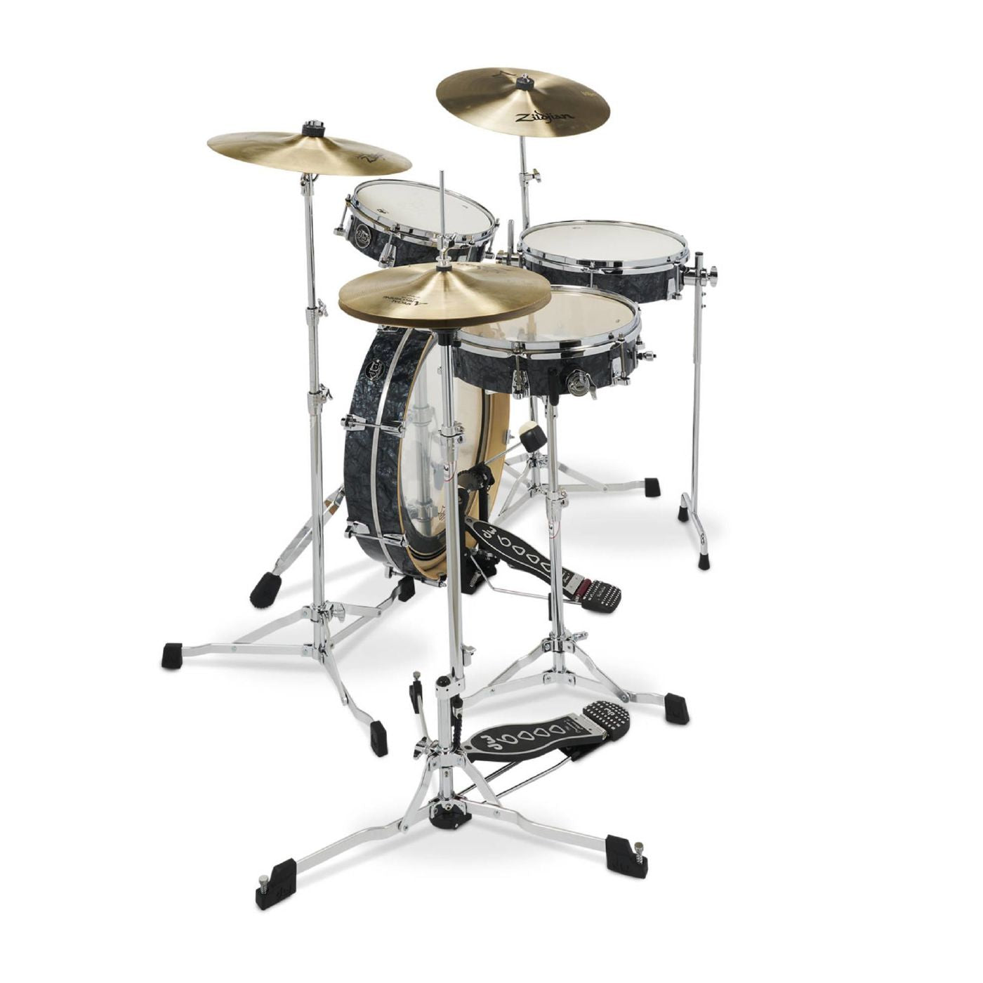 DW Performance Low-Pro 4-Piece Shell Pack Drum Kit in Black Diamond