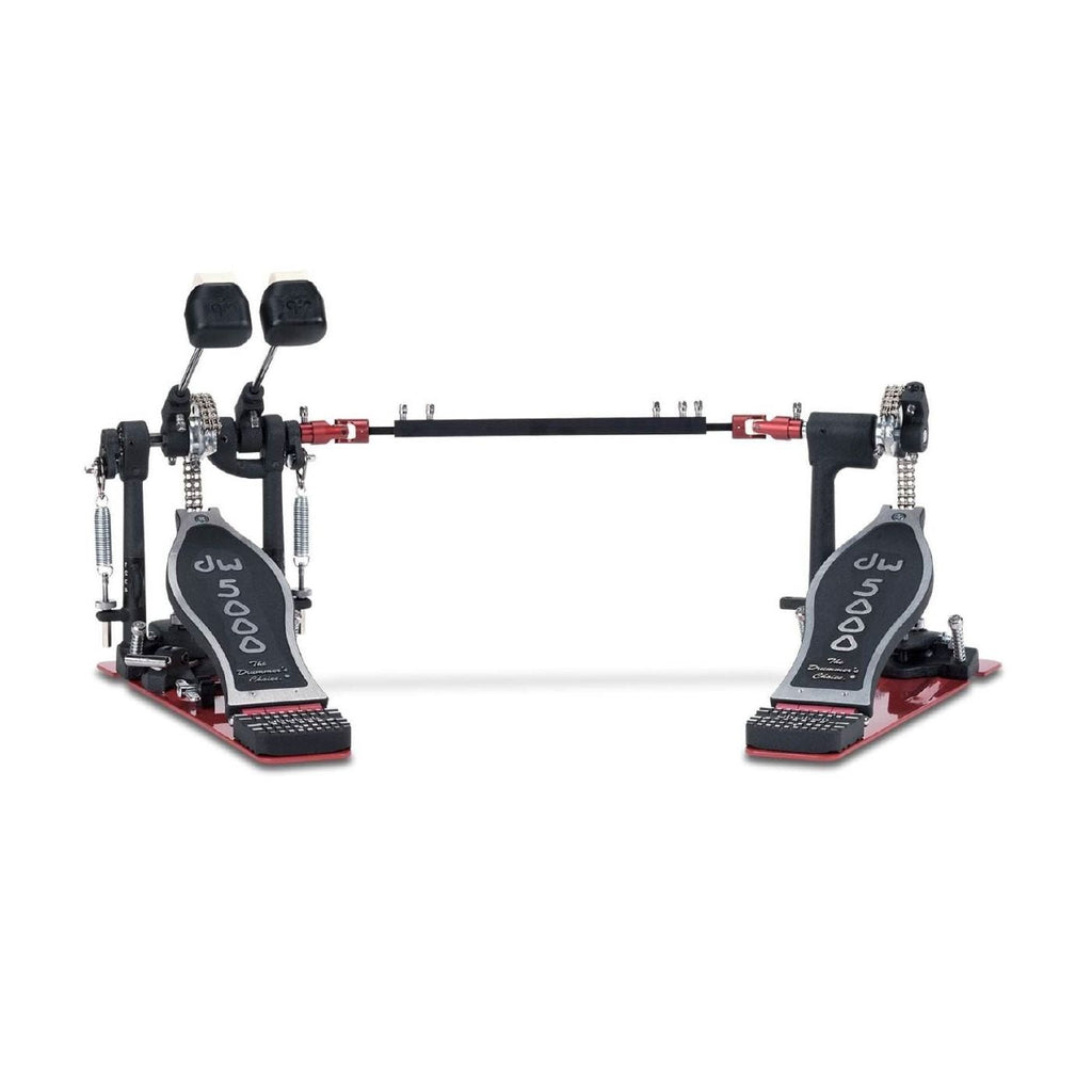 DW 5000 Series DWCP5002TDL3 left-handed double bass drum pedal with metal footplate and chain drive system for drum set.