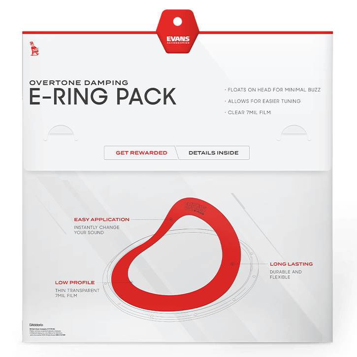 Evans 1 Inch E-Ring 10 Pack 10 Inch