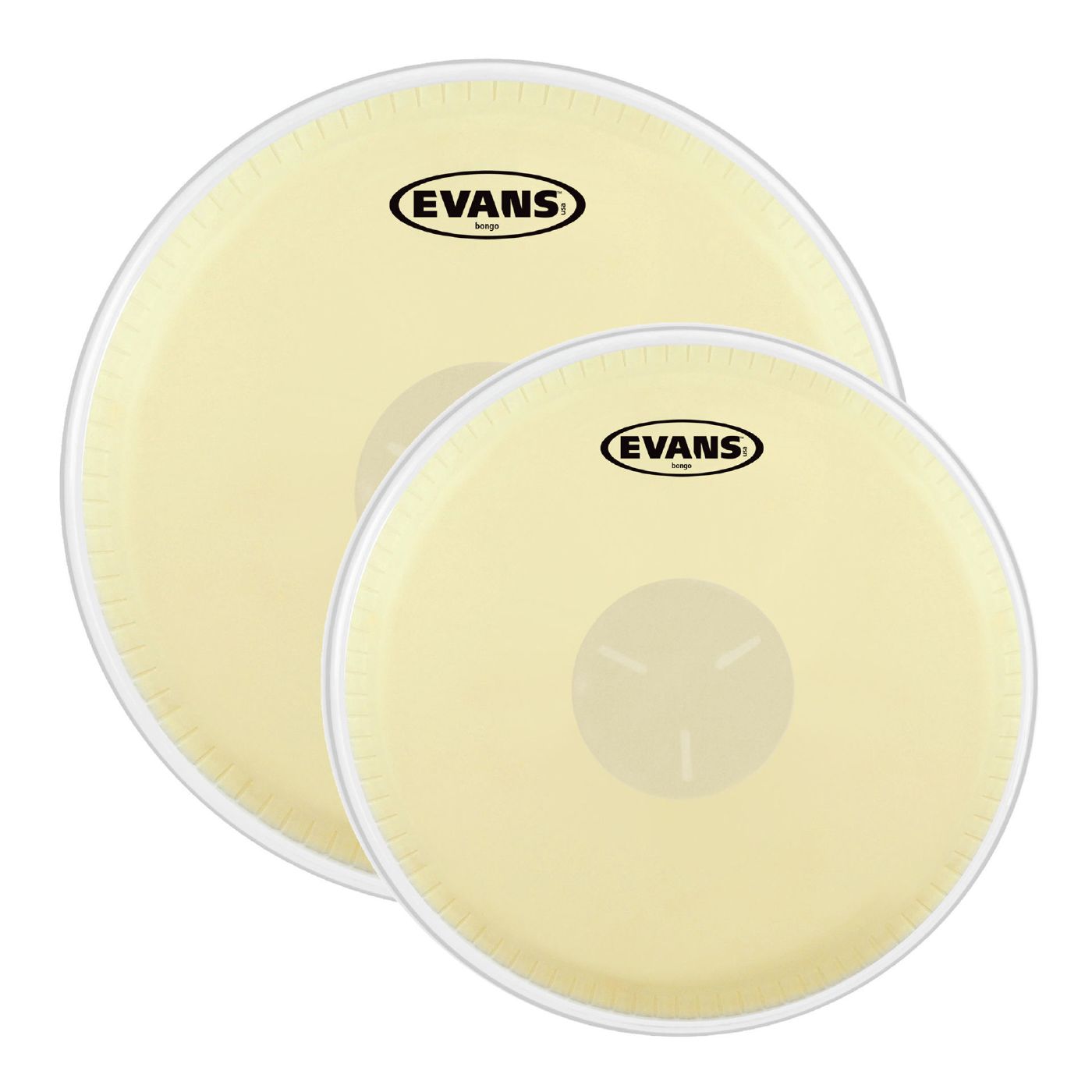 Evans Tri-Center Bongo Drumhead Pack, 7 1/4 and 8 5/8 Inch