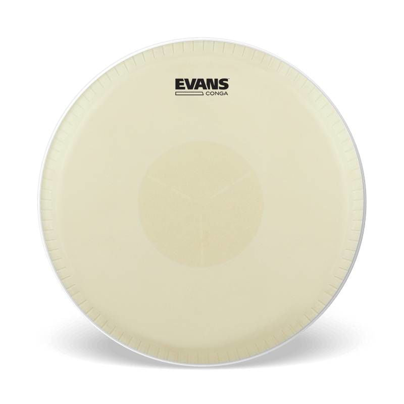 Evans Tri-Center Extended Collar Conga Drum Head for 12.5-inch conga drums, durable drumhead for professional percussion.