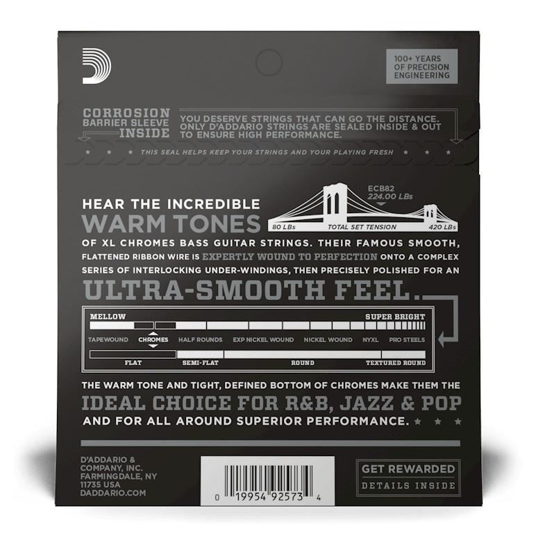 D'Addario ECB82 50-105 Medium Chromes Bass Guitar Strings