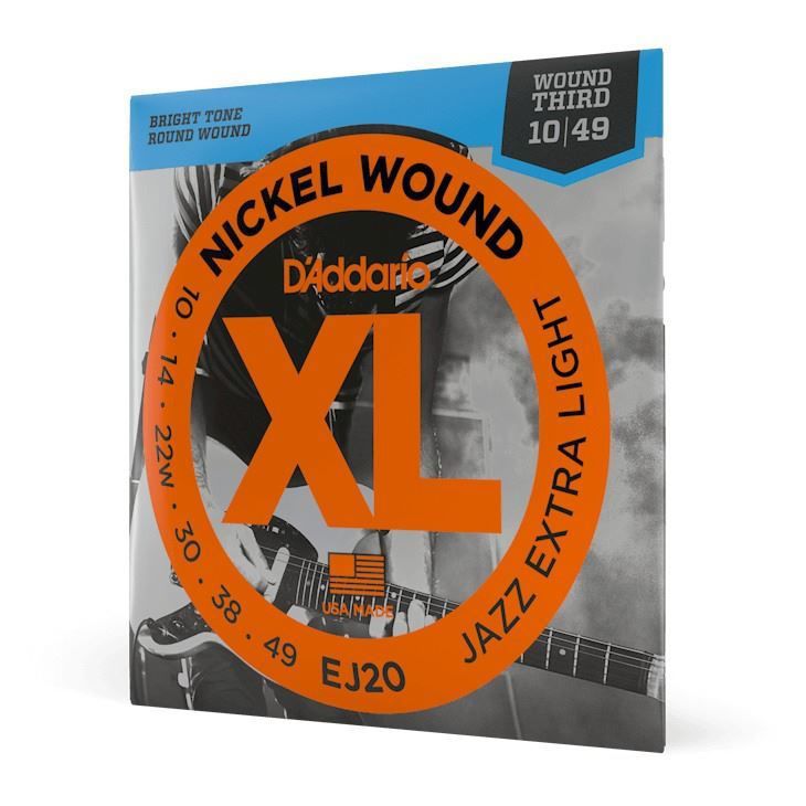 D'Addario EJ20 10-49 Jazz Extra Light Electric Guitar Strings