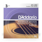 D'addario EJ26 11-52 Acoustic Guitar Strings 3-Pack