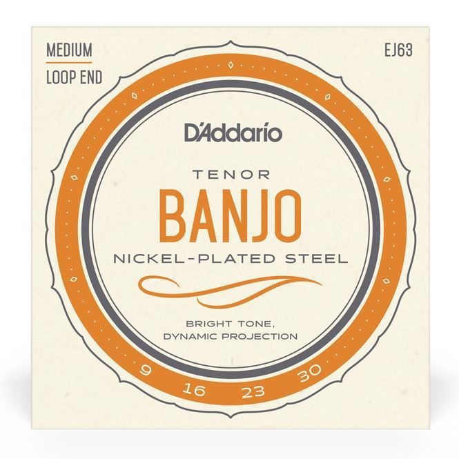 D'Addario EJ63 4-String Tenor Banjo Strings - Nickel Medium - 9-30