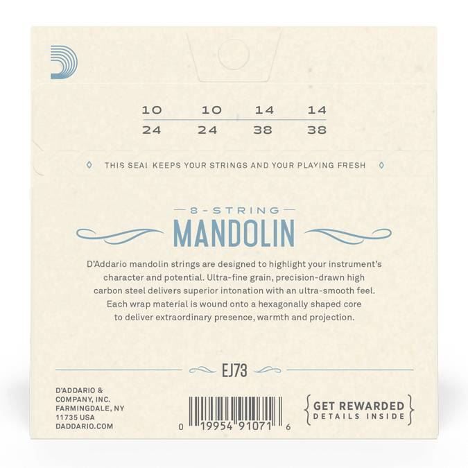D'Addario EJ73 Mandolin Strings 10-38 Phosphor Bronze Light