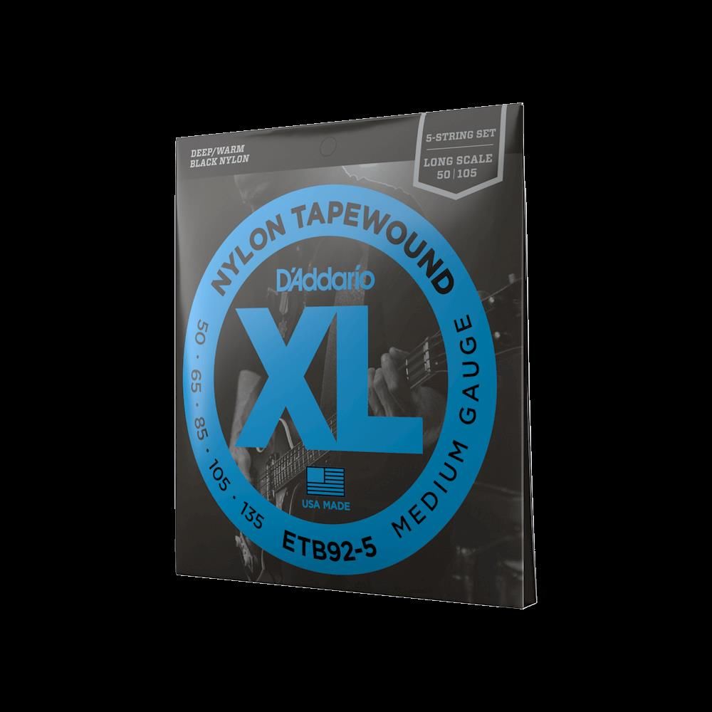 D'Addario ETB92-5 50-135 Medium Short Scale Tapewound 5-String Bass Guitar Strings