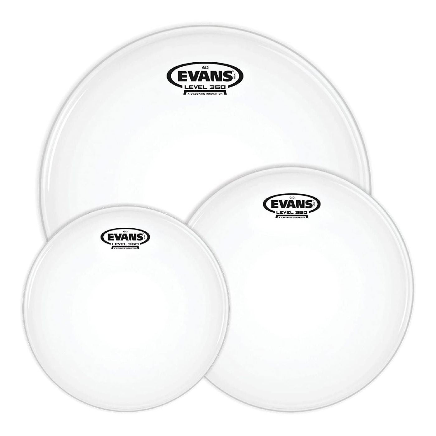 Evans G12 Coated Tom Pack Rock Drumheads (10 inch, 12 inch, 16 inch)