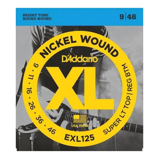 D'Addario EXL125 Electric Guitar Strings 9-46 Super Light Top/Regular Bottom