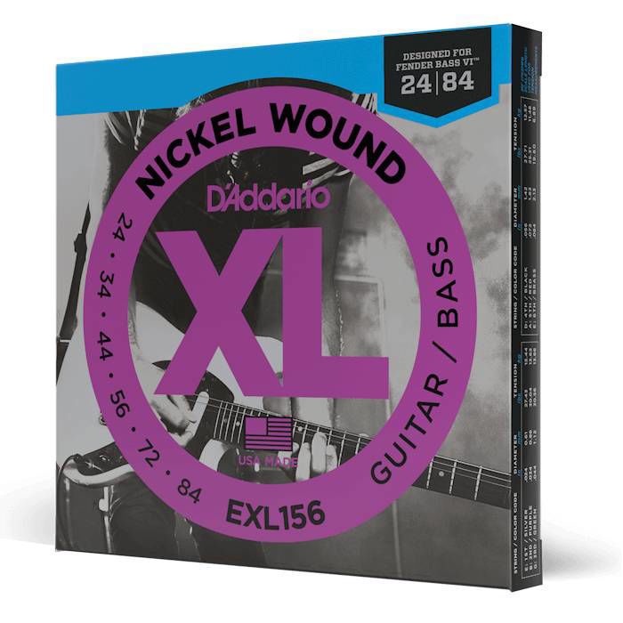 D'Addario EXL156 24-84 Nickel Wound Fender Bass VI Guitar Strings