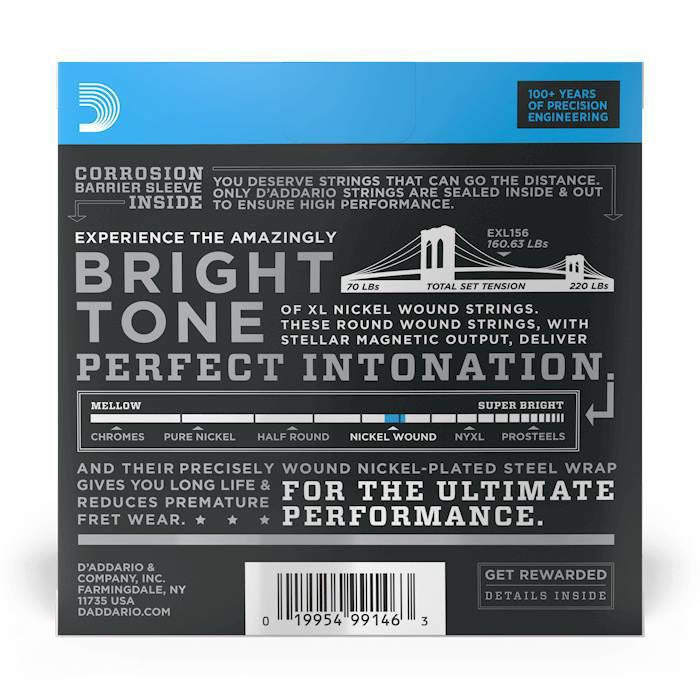 D'Addario EXL156 24-84 Nickel Wound Fender Bass VI Guitar Strings