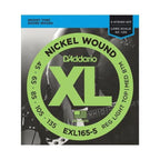 D'Addario EXL165-5 5-string bass guitar strings in custom light gauge 45-135, long scale with visible metal wound strings