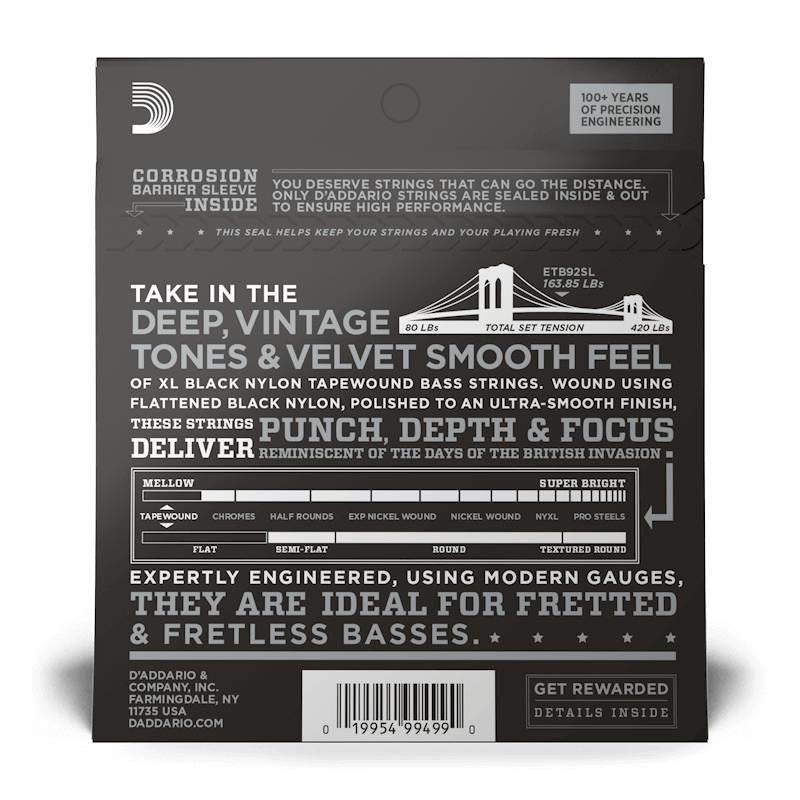 D'Addario EXL165SL 45-105 Custom Light Super Long Scale Bass Guitar Strings