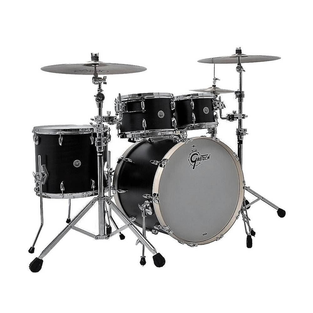 Gretsch Brooklyn BR4 4 Piece Drum Kit with 22in Bass Drum in Satin Metallic Black