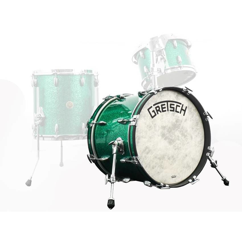 Gretsch USA Broadkaster 22x14 Bass Drum in Green Sparkle Nitron