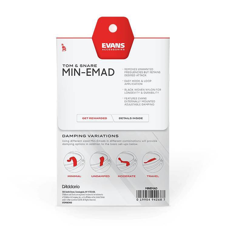 Evans MINEMAD Tom and Snare Damping