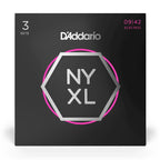 D'Addario NYXL09423P 09-42 Super Light Nickel Wound Electric Guitar Strings - 3 Pack