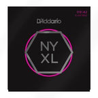 D'Addario NYXL0942 Nickel Wound Electric Guitar Strings Super Light 09-42 laid out on a white background