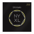D'Addario NYXL0946 Nickel Wound Electric Guitar Strings Super Light Top/Regular Bottom 09-46, placed on guitar.