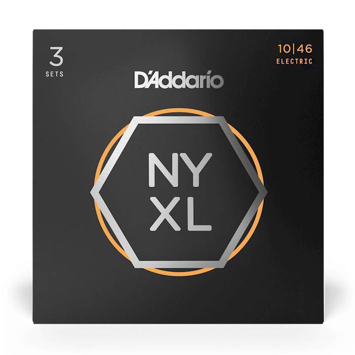 D'Addario NYXL10463P 10-46 Regular Light Nickel Wound Electric Guitar Strings - 3 Pack