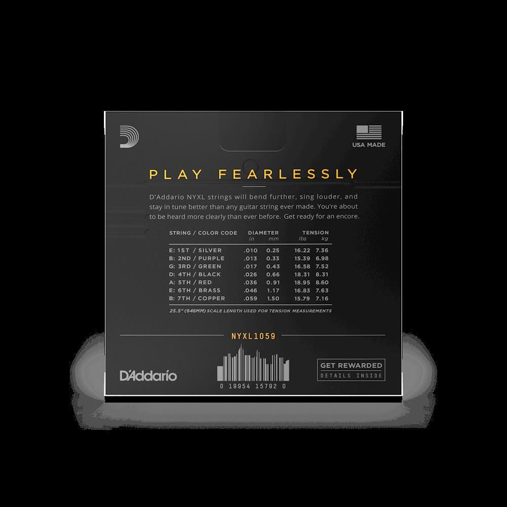 D'Addario NYXL1059 10-59 Regular Light 7-String Nickel Wound Electric Guitar Strings