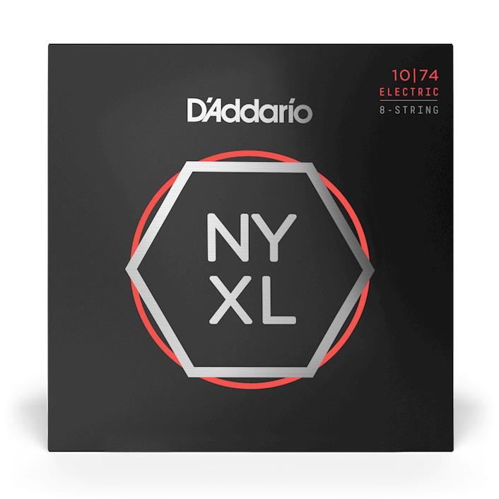 D'Addario NYXL1074 10-74 Light Top/Heavy Bottom Nickel Wound 8-String Electric Guitar Strings