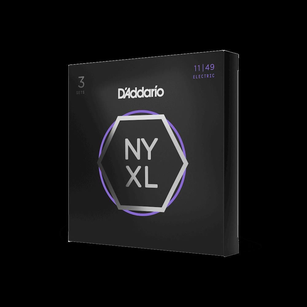 D'Addario NYXL11493P 11-49 Medium Nickel Wound Electric Guitar Strings - 3 Pack