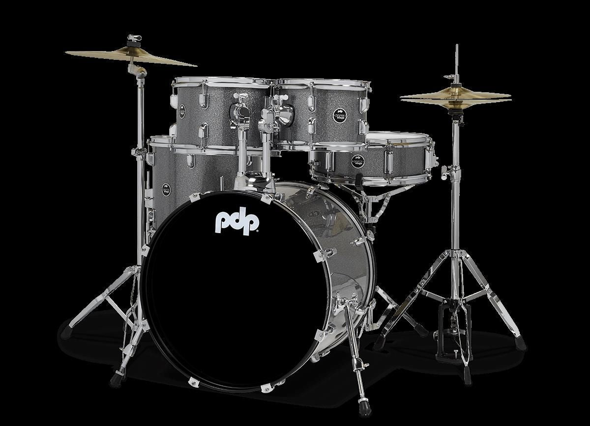 PDP Centerstage Series 5-Piece Drum Kit with 20in Bass Drum in Silver Sparkle