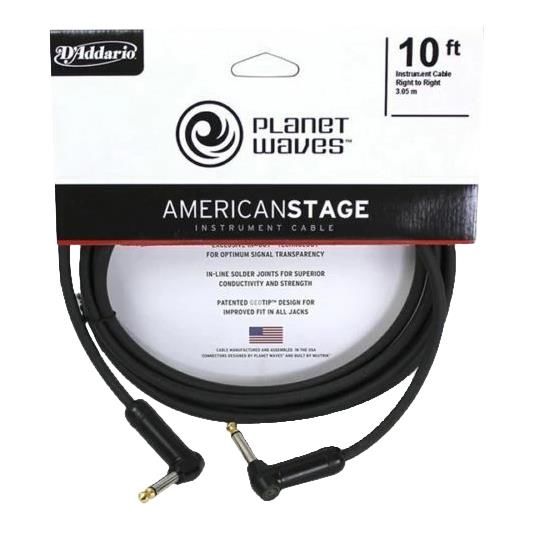 Planet Waves American Stage 10ft Dual Right Angle Instrument Cable