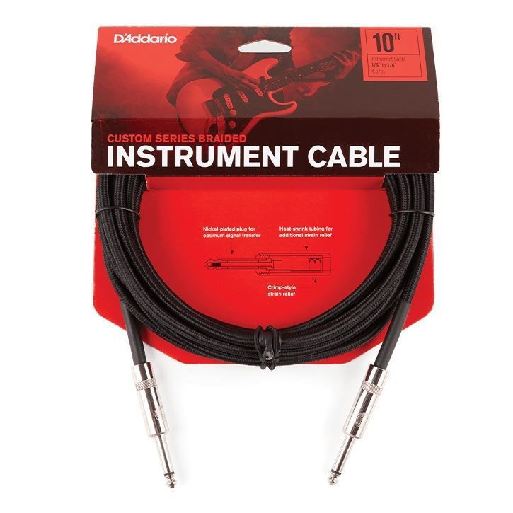 Planet Waves Braided 10ft Instrument Cable - Black