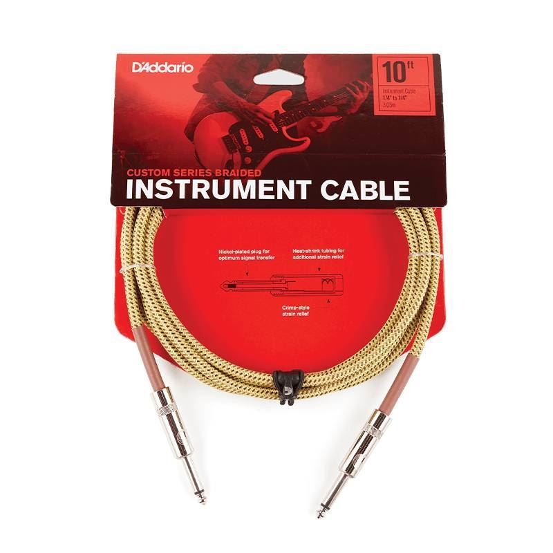 Planet Waves Braided 10ft Instrument Cable - Tweed