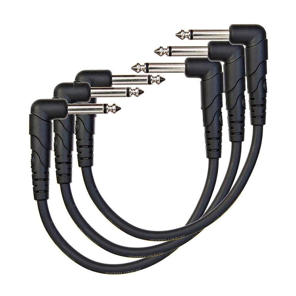 Planet Waves Classic Series 0.5ft Right Angle Patch Cable (3 pack)