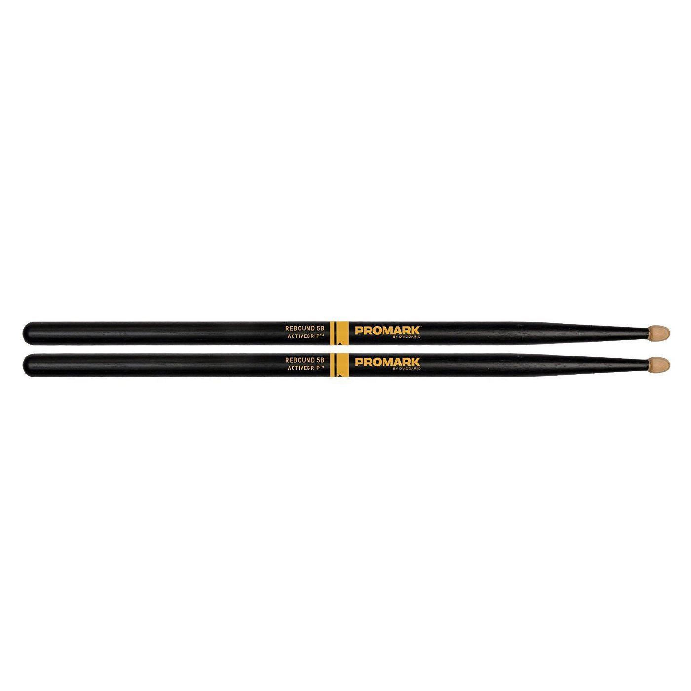 Promark Rebound 5B ActiveGrip Drumsticks - Acorn Tip Black