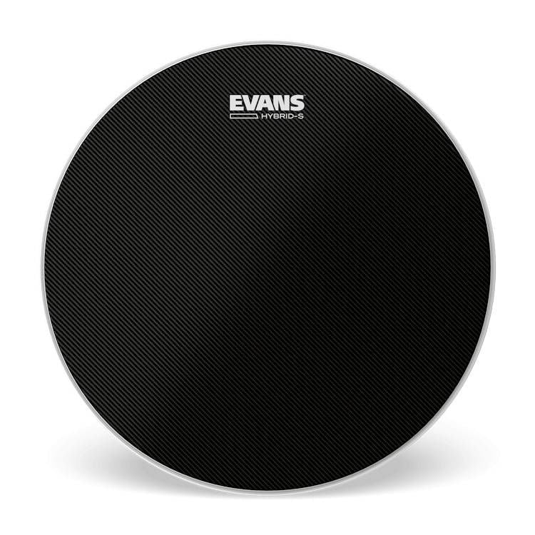 Evans Hybrid-S Black Marching Snare Drum Head, 14 Inch