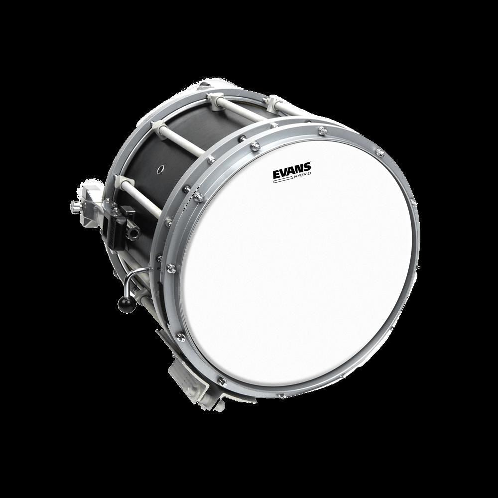 Evans Hybrid White Marching Snare Drum Head, 14 Inch