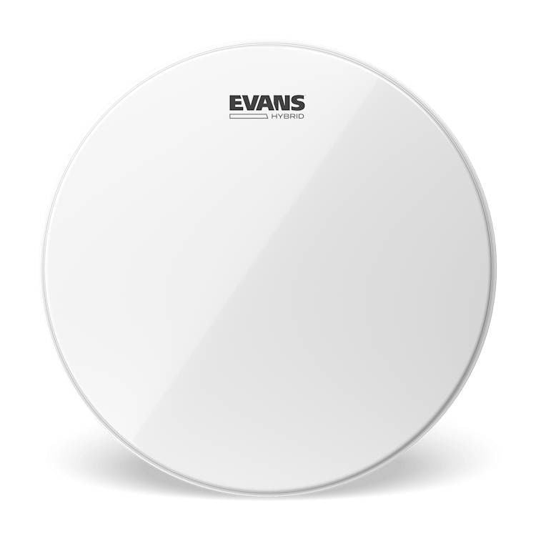 Evans Hybrid White Marching Snare Drum Head, 14 Inch
