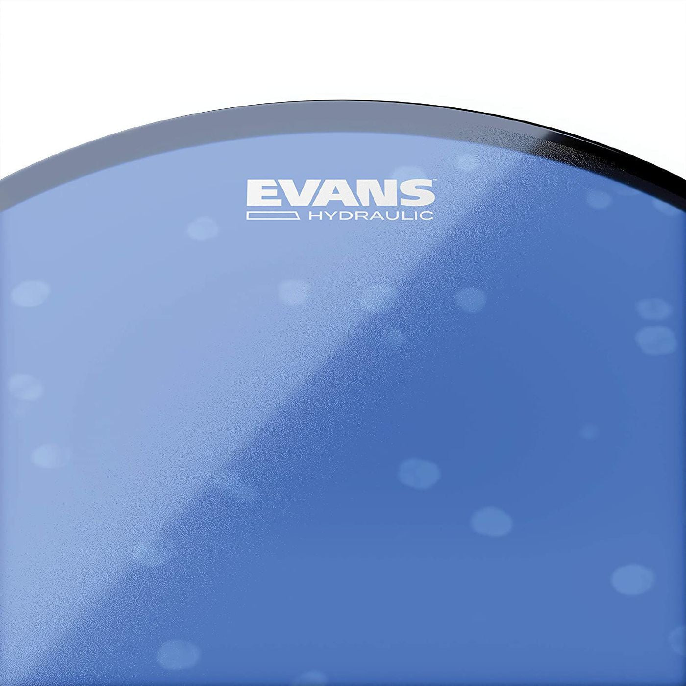 Evans Hydraulic Blue 12-inch drum head, designed for drum kits, featuring a blue hydraulic finish and durable construction.