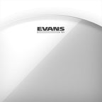 Evans 13-inch Genera G1 clear drum head for snare or tom drums, high-quality drum head with a transparent surface.