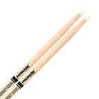 ProMark AM Hickory 747 drumsticks with natural nylon tips, standard size for drumming, made of hickory for durability and grip.