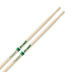 ProMark AM Hickory 747 drumsticks with natural wood tips, showing the tapered shape and textured hickory handle.