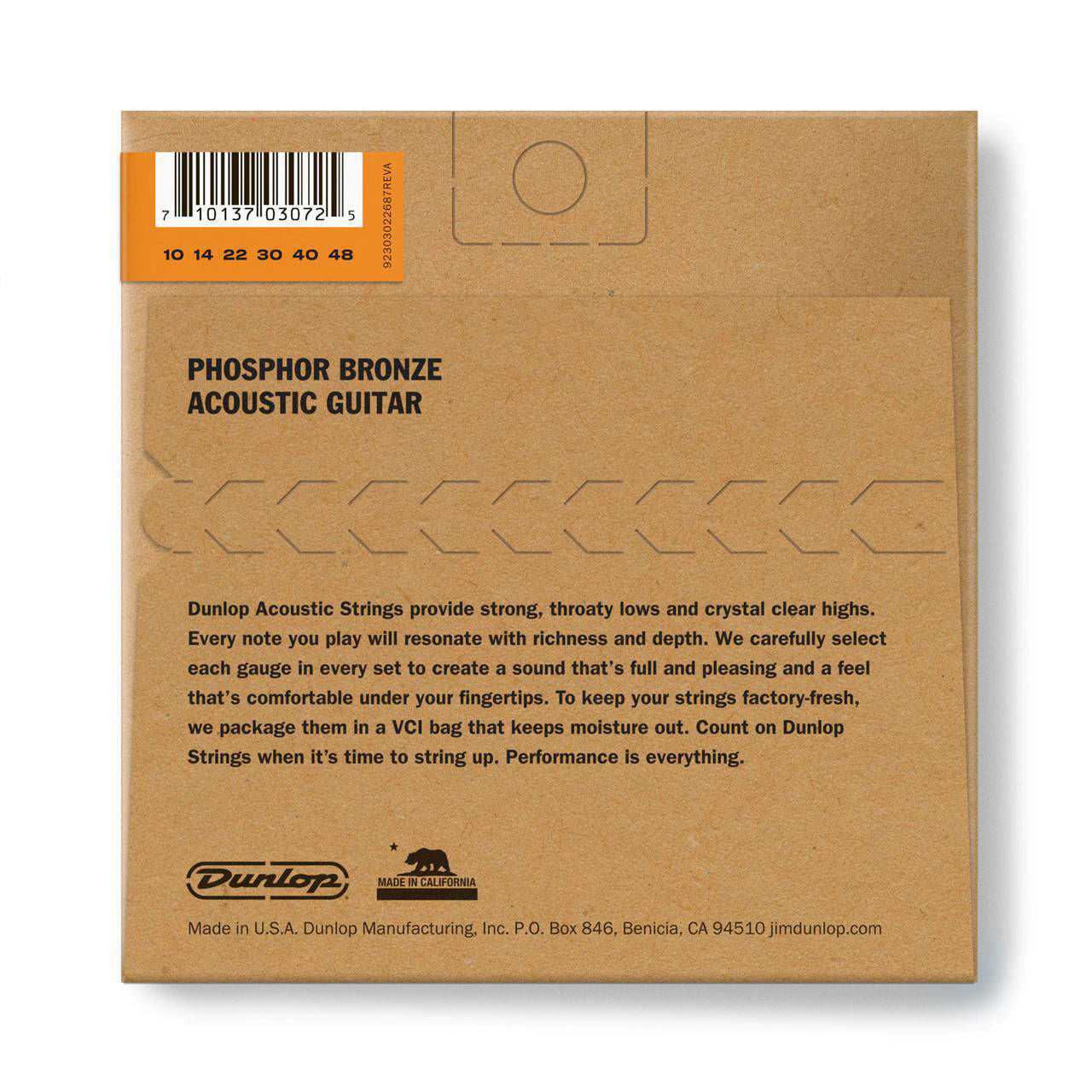 Jim Dunlop DAP10 Phosphor Bronze Acoustic Guitar Strings - Extra Light 10-48