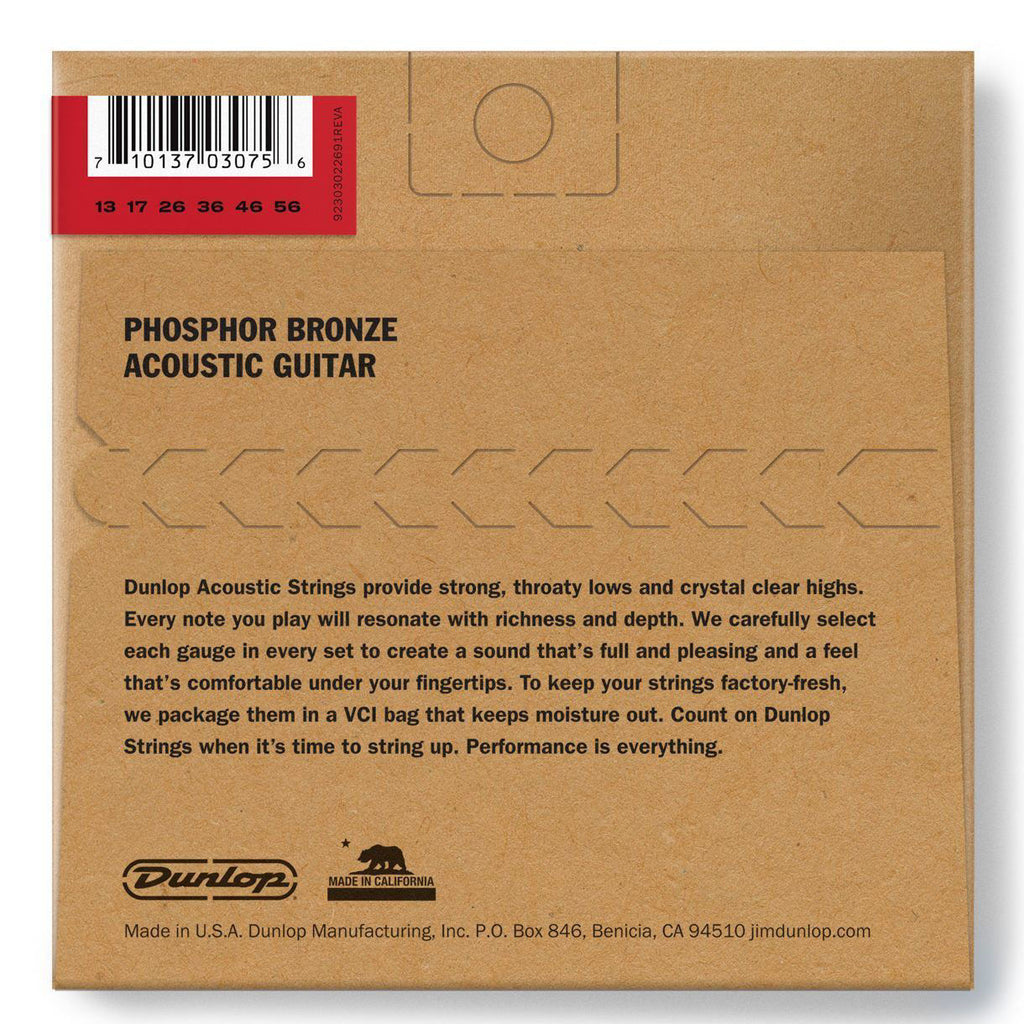 Jim Dunlop DAP13 Phosphor Bronze Acoustic Guitar Strings - Medium 13-56