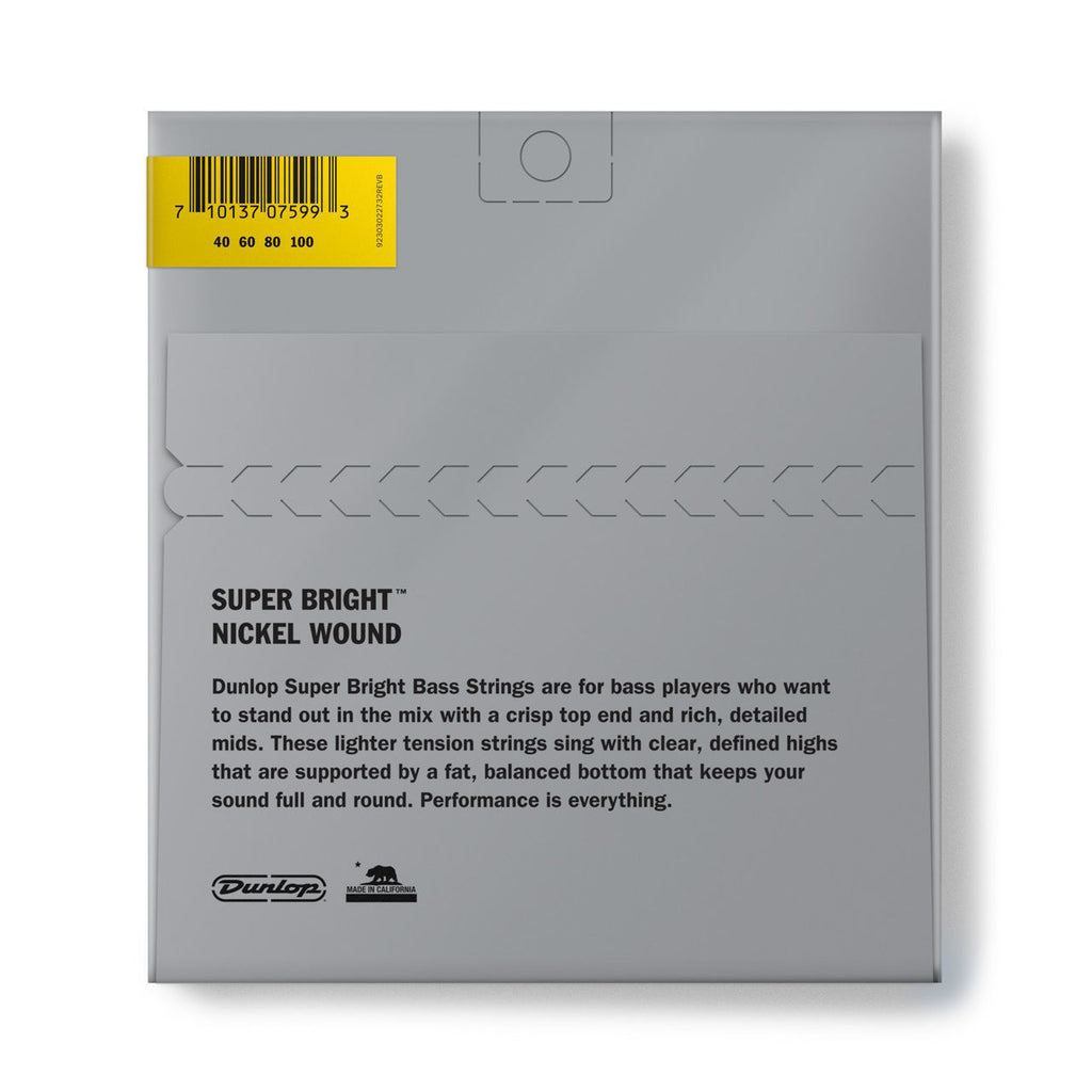 Dunlop Super Bright Nickel Medium 4-String Bass Guitar Strings (40-100)